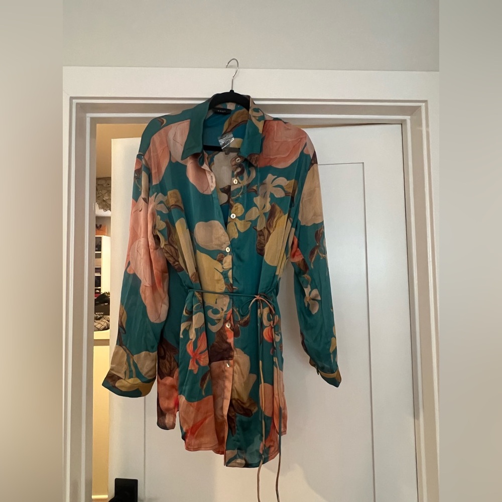 VICI Teal Floral Button-Down Romper